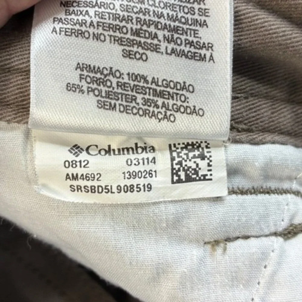 Columbia Men's Brown Cargo Shorts 34W Omni-Shade Cotton Hiking Outdoor Utility